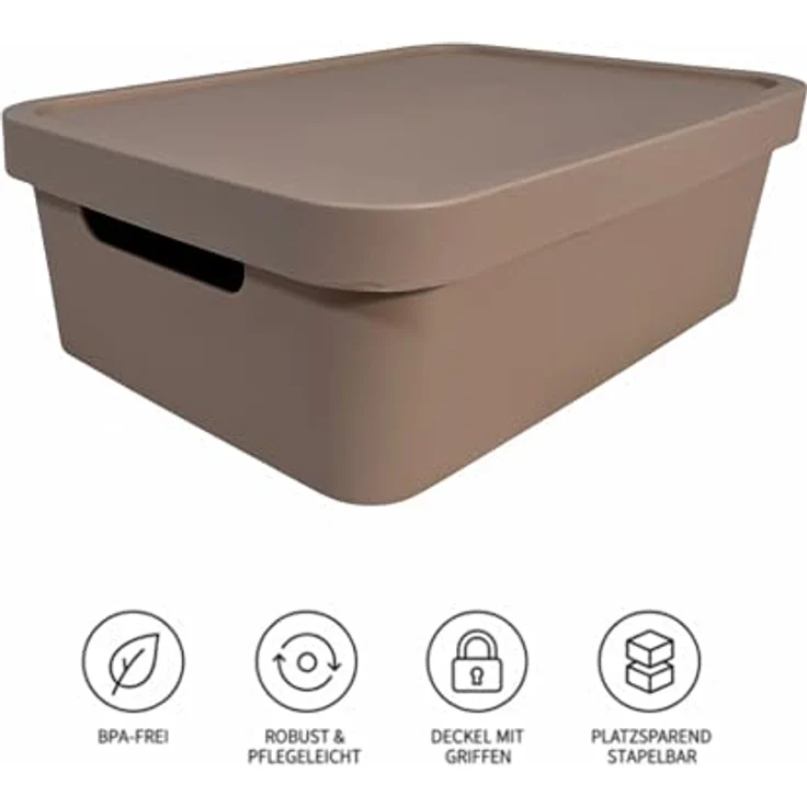 Plastard Aufbewahrungsboxen mit Deckel 19 L, 4er-Set, stapelbar, BPA-frei, pink – Robuste Ordnungsbox für Küche, Bad, Büro und Kinderzimmer – Bild 3