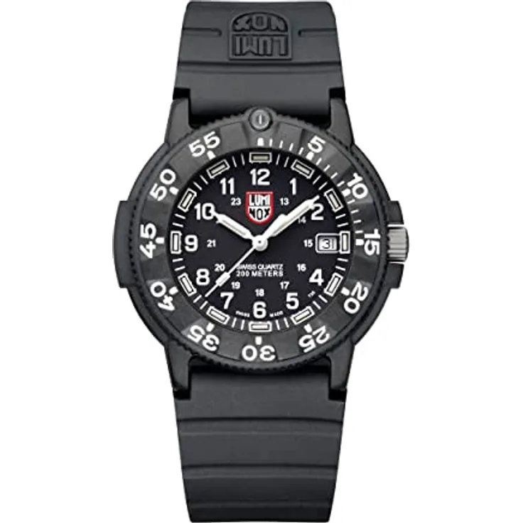 Luminox Original Navy SEAL XS.3001.F Herrenuhr 43mm - Militäruhr in Schwarz mit Datumsanzeige 200m wasserdicht
