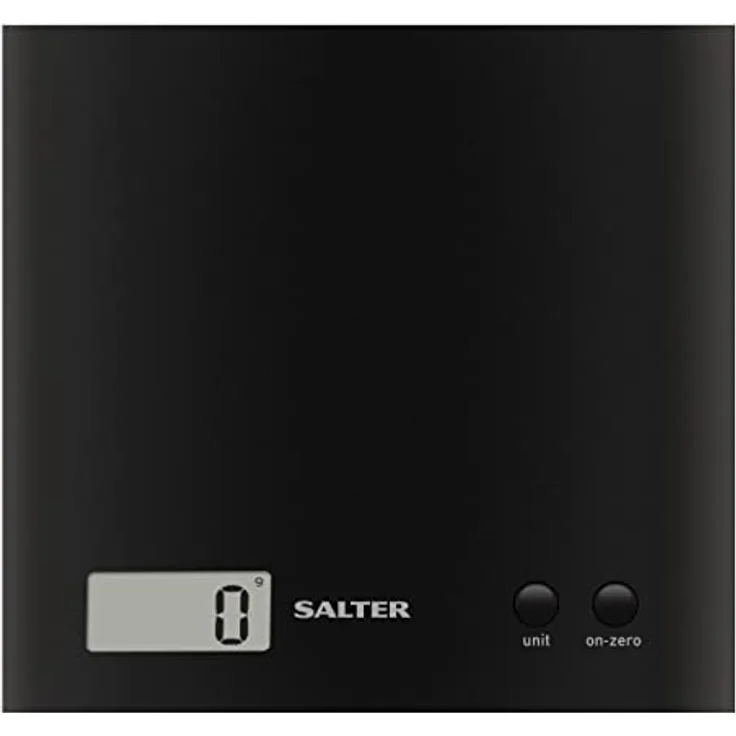 SALTER digitale Küchenwaage, elektronische Waage für die Küche, LCD-Display, Zuwiegefunktion, einfach zu reinigen & platzsparend, max. Traglast 3kg, schlankes Design, schwarz – Bild 4