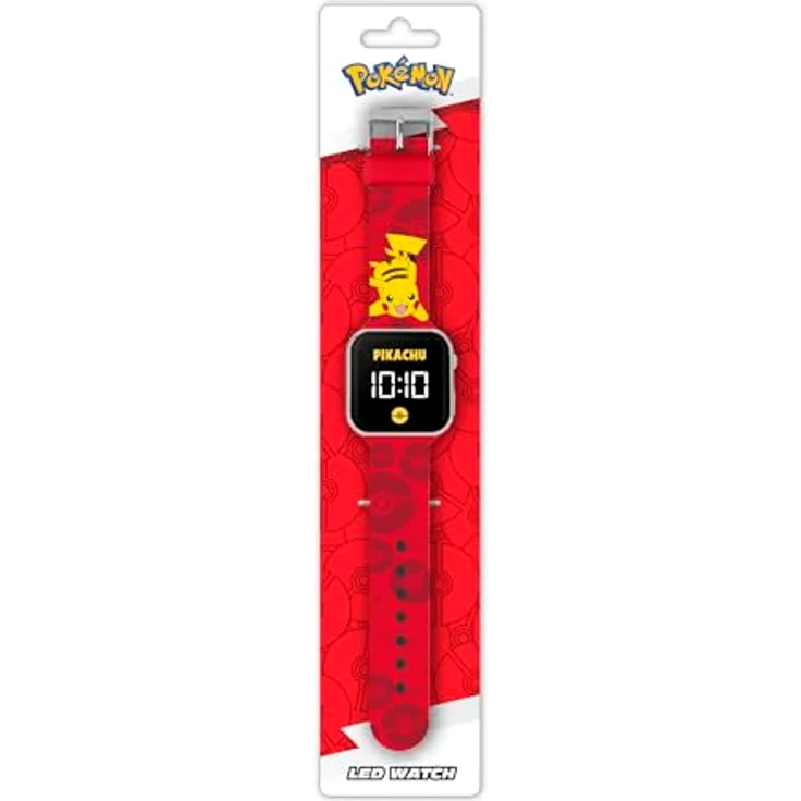 Accutime Disney Pikachu LED Watch, digitale Armbanduhr mit Pokémon-Zifferblatt und Silikonband in funkelndem Gelb – Bild 3