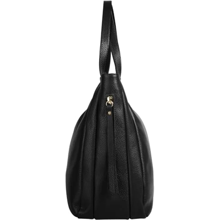 Samantha Look Umhängetasche aus echt Leder, Made in Italy, 7 l Volumen, schwarz – Bild 4