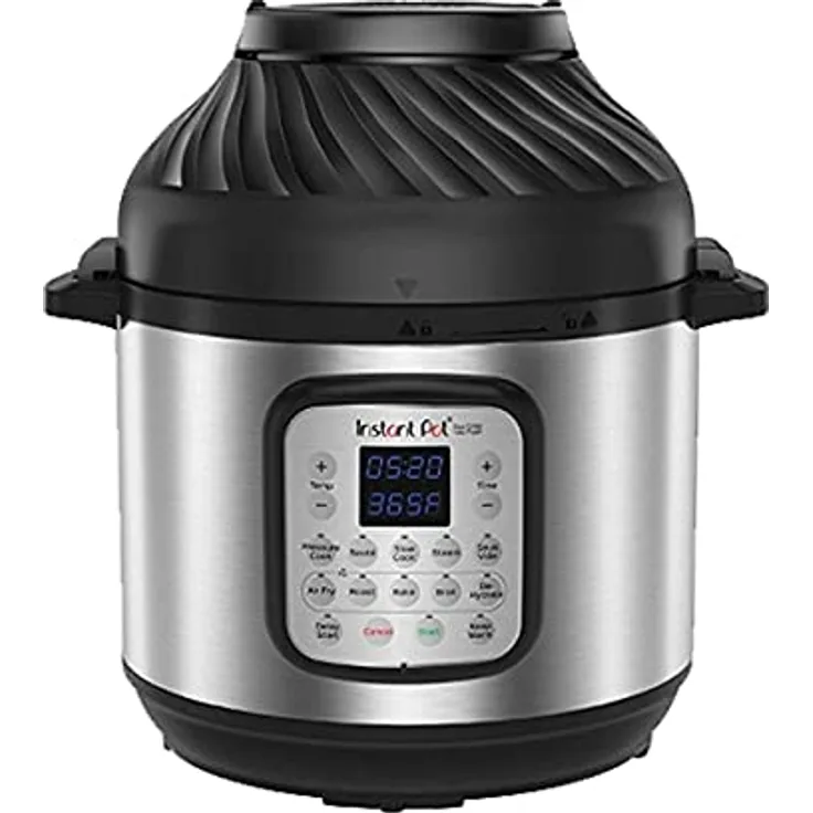 Instant Pot Duo Crisp + Heißluftfritteuse 11-in-1 Elektro-Multikocher 5.7 L - Schnellkochtopf, Luftfritteuse, Schongarer, Dampfgarer, Dehydrator mit Grill, Warmhalte- und Backfunktion, Edelstahl
