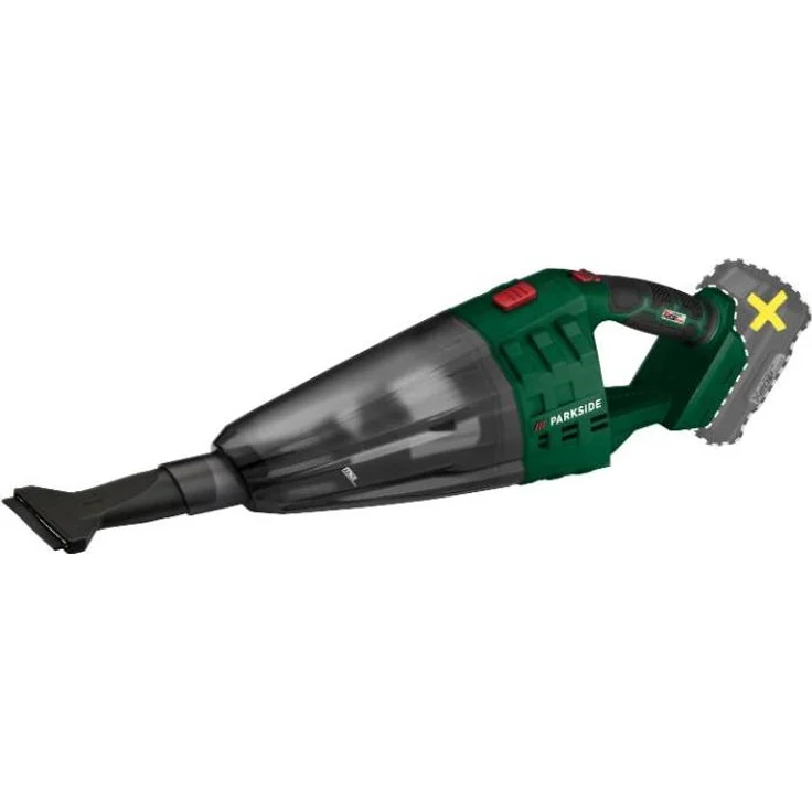 PARKSIDE® 20V Akku-Handstaubsauger mit Bodendüse, beutellos, nass/trocken, 4-teiliges Düsen-Set, transparent