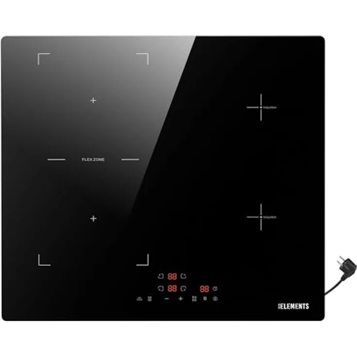 KB Elements 4-Zonen Induktions-Kochfeld mit Flexzone, Warmhaltefunktion und PowerBoost, Schwarz