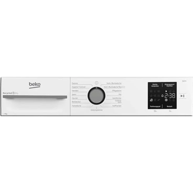 Beko BM3T38220X Wärmepumpentrockner, 8 kg, 15 Programme, Sensortrocknung, Säulenfähig, Aquawave Schontrommel, Weiß – Bild 4