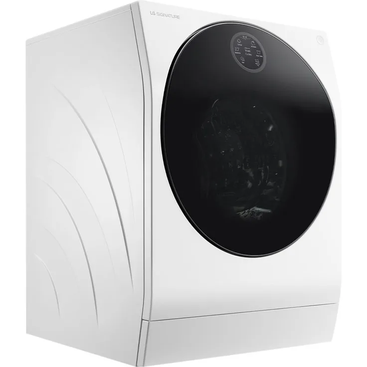 LG Waschtrockner SIGNATURE LSWD099X, 12,00 kg, 7 kg, 1600 U/min, Steam, AquaLock®, TurboWash®, ezDispense®, Dual Inverter, LCD-Display - Weiß