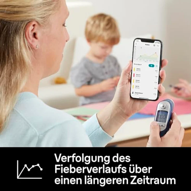 Braun ThermoScan 7+ connect Ohrthermometer, Bluetooth-kompatibel mit Age Precision® Technologie, inkl. 21 Hygiene Caps – Bild 4