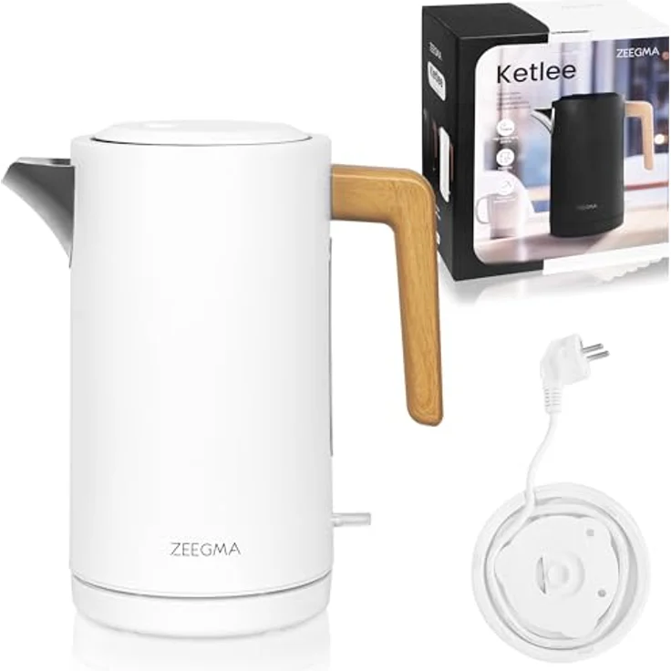 Zeegma KETLEE 1,7 L Kabelloser elektrischer Wasserkocher für Tee und Kaffee, 2200 Watt, Edelstahl, Modernes elegantes Design – Bild 1