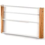 KESPER faltbarer Wand-Wäschetrockner aus Bambus und Metall/Wäscheleine, weiß/braun