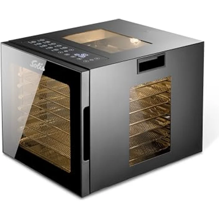 SOLIS OF SWITZERLAND VitaDry Dörrautomat Typ 8210, 850 W, 8 Etagen, Edelstahlgitter, Touchdisplay mit 10 Programmen – Bild 4