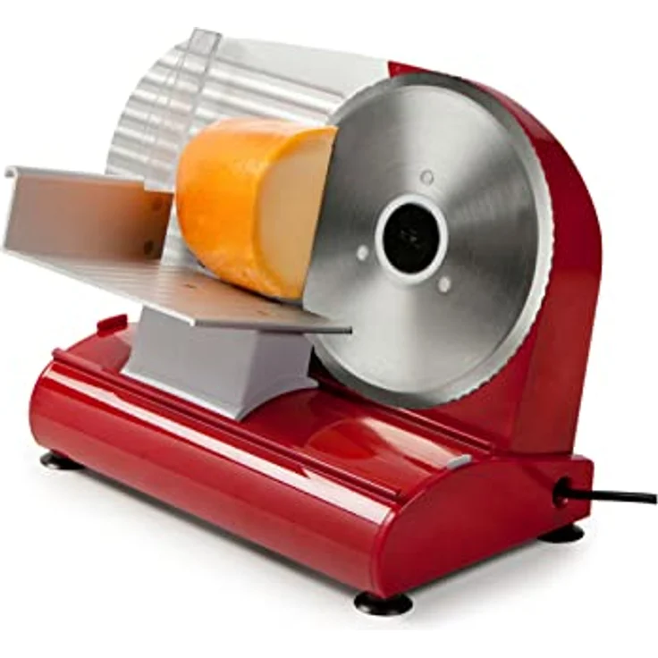 Domo DO522S Allesschneider, 200W, Edelstahl-Zahnschliff-Messer, rot – Bild 6