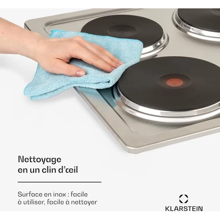 Klarstein Appetito 4 Elektrokochfeld 4 Platten 6 Leistungsstufen 5500 Watt Edelstahl Silber – Bild 6