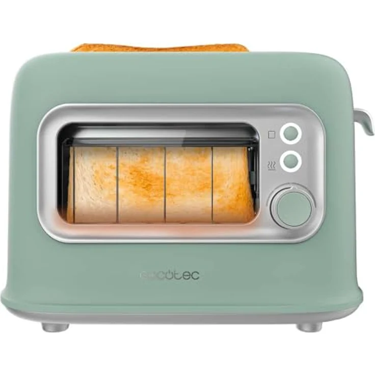 Cecotec Vertikaler Toaster RetroVision Green, 700W, 2 extra breite Schlitze, Bräunungssteuerung, Retro-Design mit Staubabdeckung – Bild 3