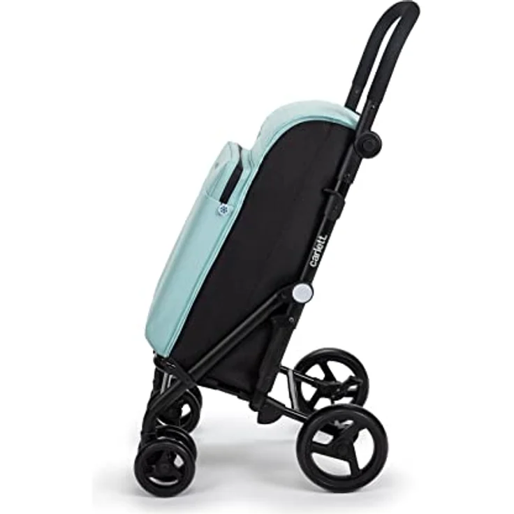Carlett - Einkaufstrolley, Faltbarer Supermarkt-Trolley, mit 4 regenfesten Rädern und einem großen Fassungsvermögen von 25kg, 50L Haupttasche, 10L Thermotasche und Hecktasche - Farbe: Grün – Bild 3