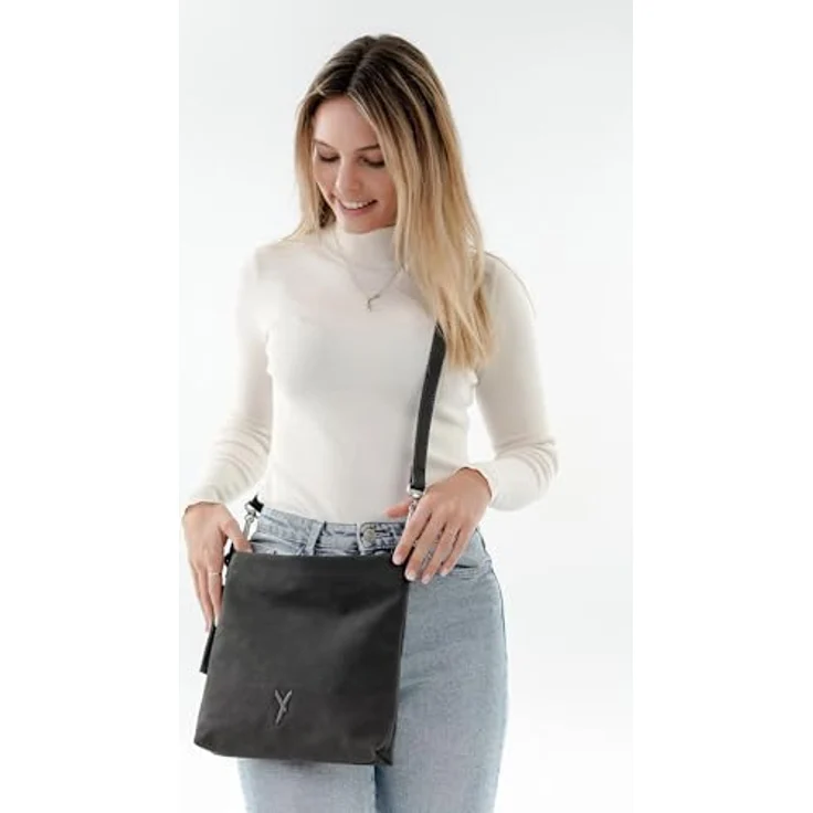 SURI FREY Romy Basic Crossover Bag, Umhängetasche mit Perforation, Dark Grey – Bild 3