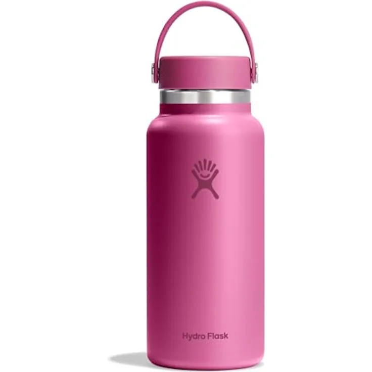 HYDRO FLASK Wide Mouth Trinkflasche 946ml (32 oz) - Isolierte Wasserflasche aus Edelstahl - Auslaufsicherer Flex Cap-Deckel & Gurt - Spülmaschinenfest - Reef