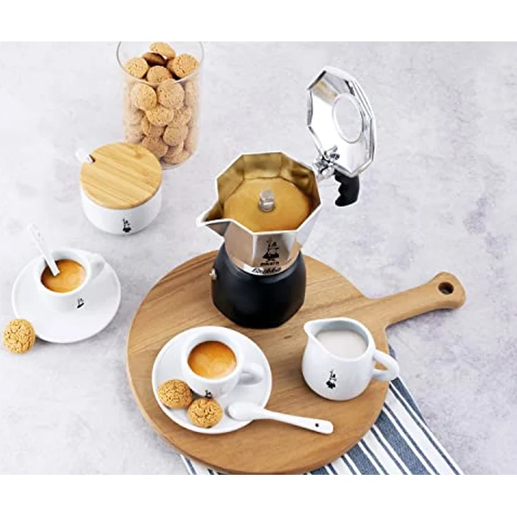 Rommelsbacher Espresso Geschenkset RK 505/K-Mini Kochplatte, 80 mm Ø, stufenlos regelbar, Original Bialetti Moka Kanne, 90 ml, Brühsystem für Crema-Bildung, inkl. 100 g Moka gemahlen, Schwarz/Silber – Bild 5