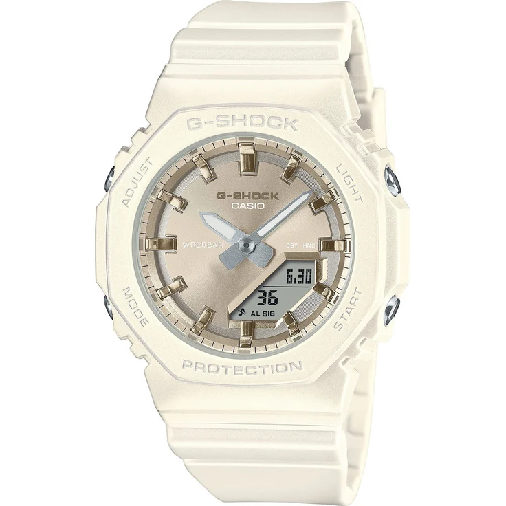 CASIO Chronograph Casio G-Shock GMA-P2100ST-7AER, digitale und analoge Anzeige, champagnerfarbenes Sunray Zifferblatt, 20 bar wasserdicht – Bild 1