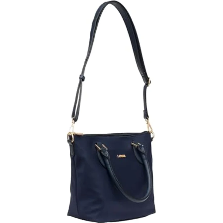 L.Credi Alena Shopper Tasche, 32 cm, blau, 100% Polyurethan – Bild 3