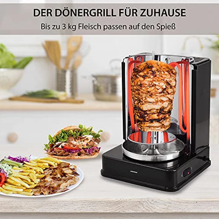 Syntrox Döner & Kebab Grill Bilbao mit Zubehör, schwarz – Bild 4