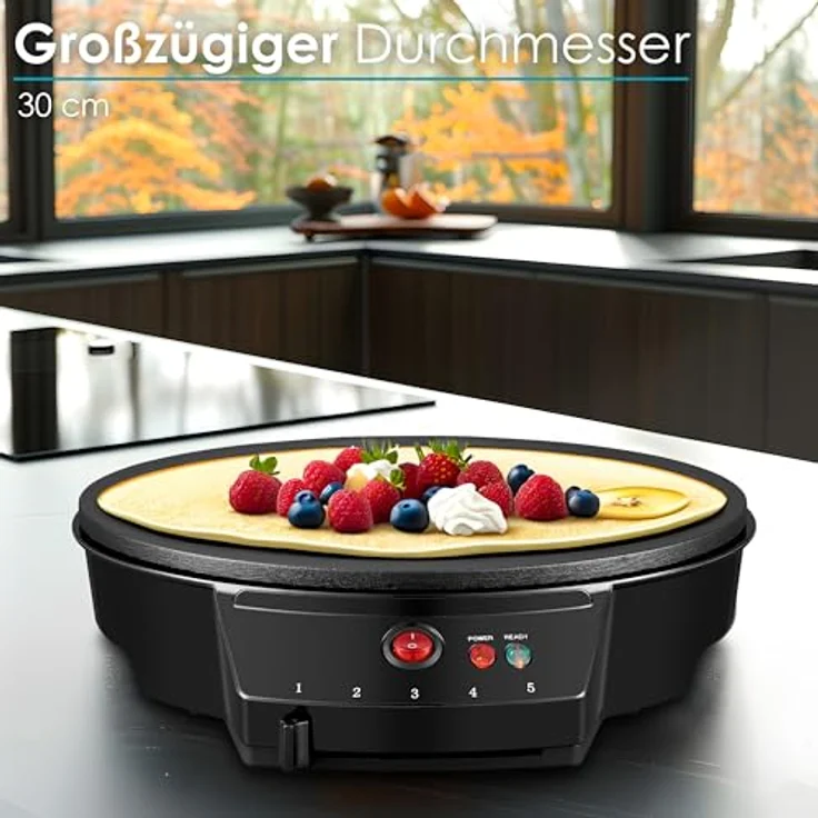 STEINBORG Crêpesmaker SB-2230, 1000 W, Ø 30 cm, Antihaftbeschichtung, Cool-Touch-Griff, Regelbarer Temperaturcontroller – Bild 5