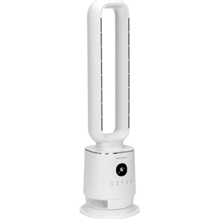 ProfiCare® PC-TVL 3152, flügelloser Turmventilator leise mit Schwenkfunktion, 86 cm hoch, inkl. Fernbedienung, 3 Gebläsestufen, 12h Timer, Raumtemperatur-Anzeige, weiß