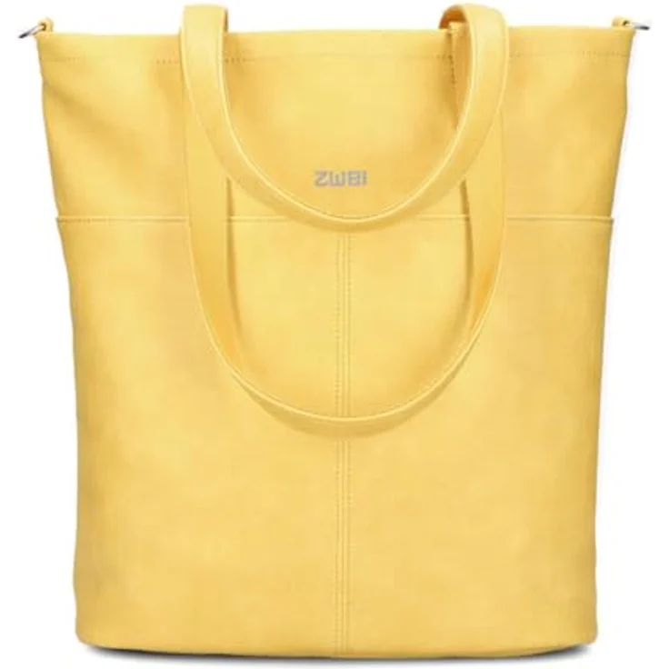 Zwei Mademoiselle.M Shopper Tasche, 37 cm, gelb, 100% Polyurethan, 37 x 15 x 35 cm – Bild 3