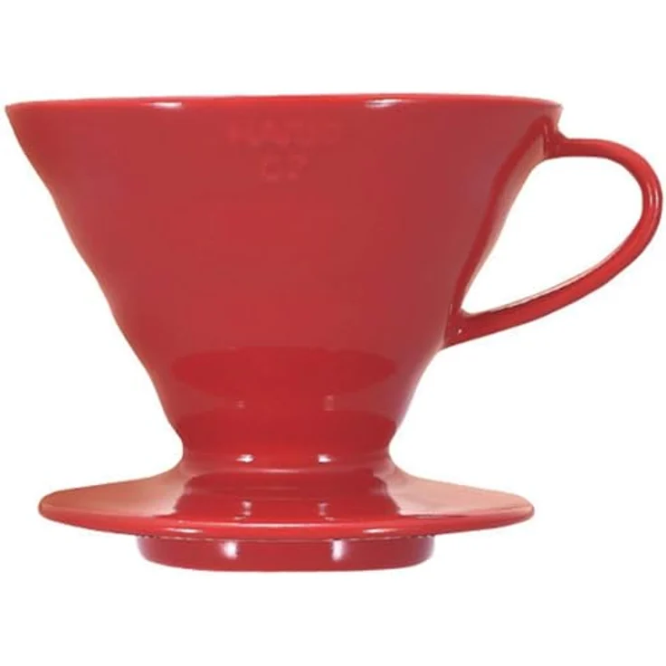 Hario VDC-02R V60 Kaffeefilterhalter Porzellan- Größe 02-1-4 Tassen, rot – Bild 2