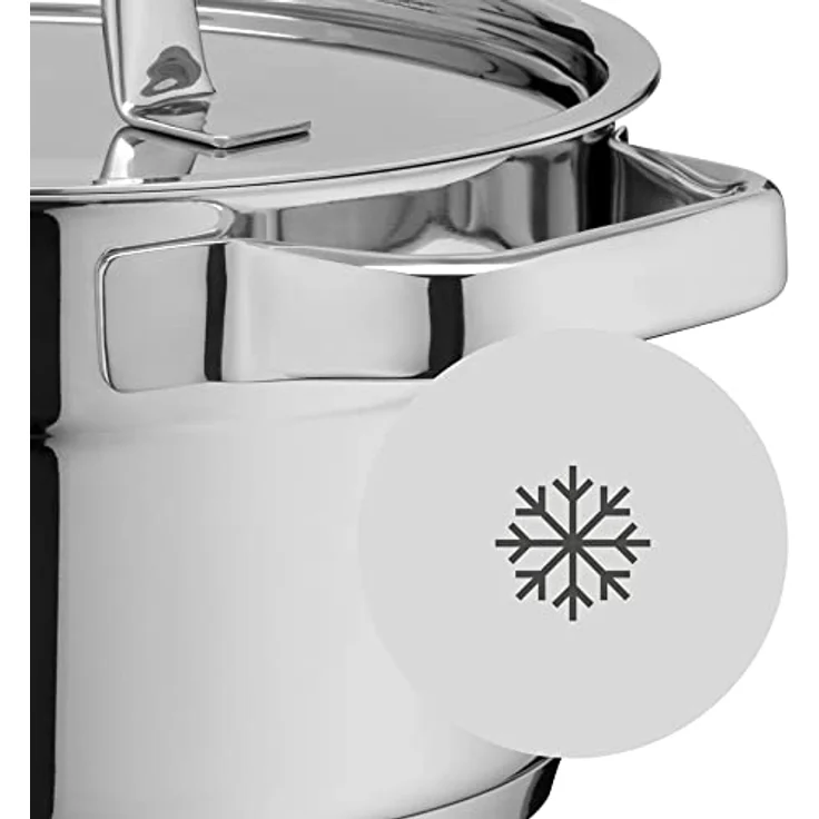 WMF Compact Cuisine Kochtopf groß 20cm, Glasdeckel, Fleischtopf Induktion 3,3l, Cromargan Edelstahl poliert, Innenskalierung, stapelbar, unbeschichtet – Bild 5