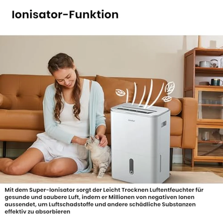 Comfee Easy Dry Luftentfeuchter, 20L/Tag, 4 Modi, 3L Tank, Wäschetrockner mit Swing-Funktion, für Räume bis 40㎡, Weiß – Bild 3