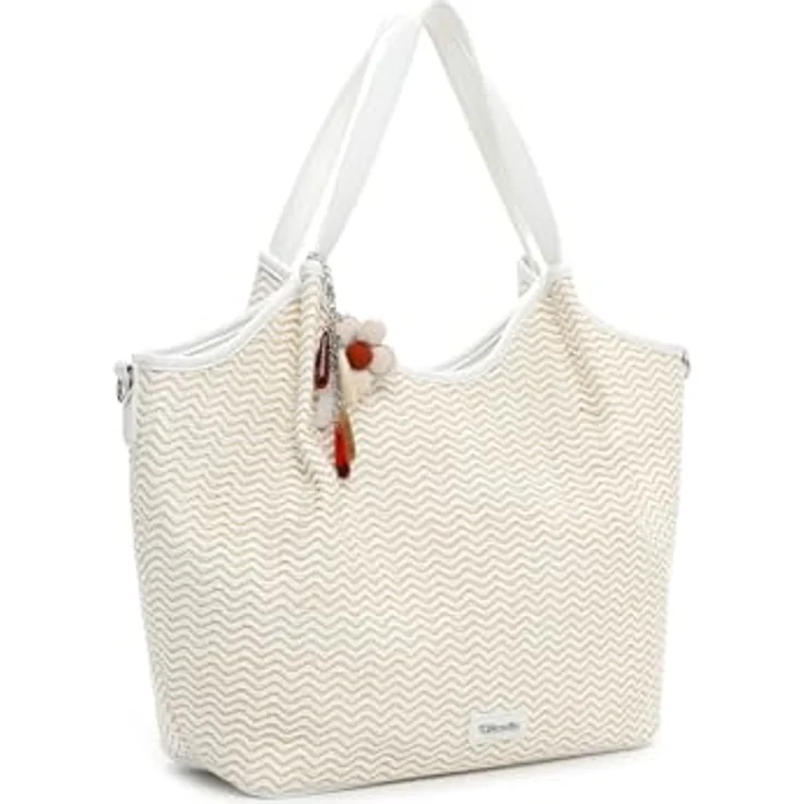 Tamaris Shopper Cityshopper, Weiß/Beige, 45 cm Breite, verstellbarer Schulterriemen, geräumiges Hauptfach mit Zipper – Bild 2