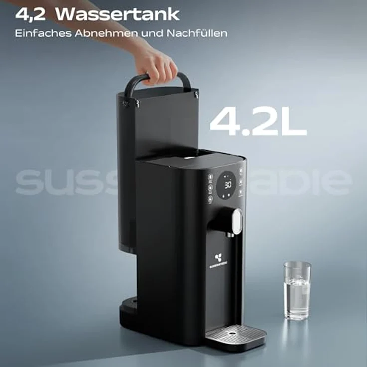 SUSGREENABLE SGIWDR03-B, 5-stufige Umkehrosmose-Wasserfilteranlage mit UV-Sofortheizung, installationsfrei – Bild 3