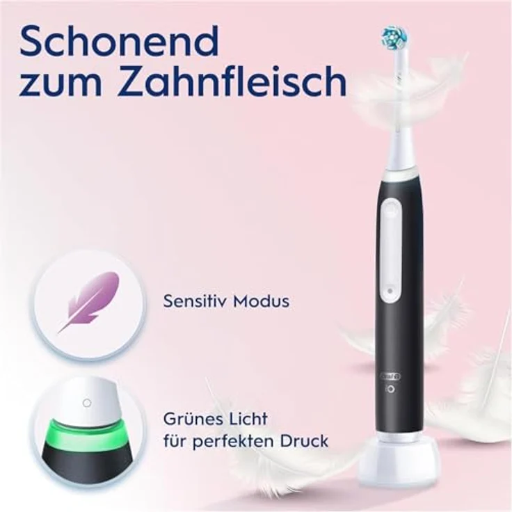 Oral-B iO 4N Elektrische Zahnbürste, oszillierend und vibrierend, mit 1 Bürstenkopf, Bluetooth, schwarz – Bild 4