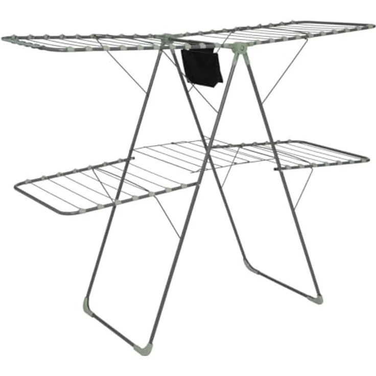5 five simply smart Five Mojave Wäscheständer, bunt, 31 m Fassungsvermögen, Metall, 160 x 60 x 125 cm, faltbar, schwarz – Bild 1