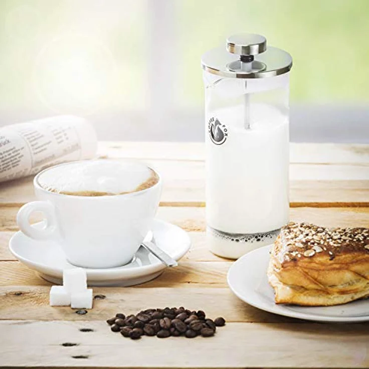 Coffee Fox Milchaufschäumer aus Glas - Manueller Milchschäumer & French Press Milchschaum 450 ml - Preisvergleich – Bild 5