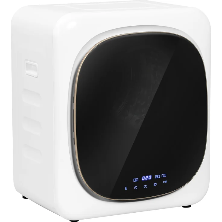 HOMCOM Mini Wäschetrockner, 4 kg, 6 Programme, LED-Touchscreen, bis 60℃, 800W, freistehend & wandmontierbar, Ablufttrockner mit Überhitzungsschutz, Weiß