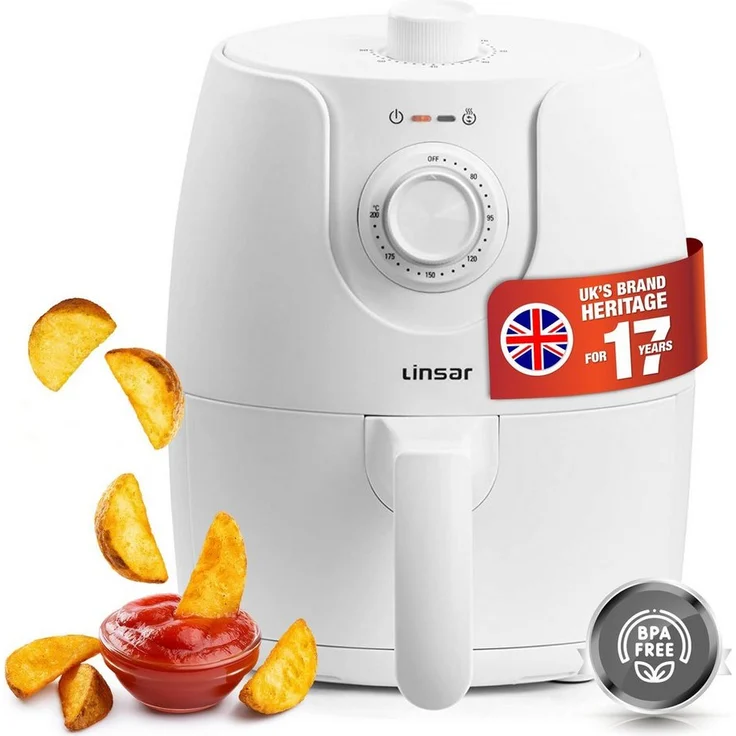 Linsar Heißluftfritteuse 1,8L, 1200 W, spülmaschinengeeigneter Garbkorb, Drehknöpfe zur einfachen Temperatur- und Zeiteinstellung