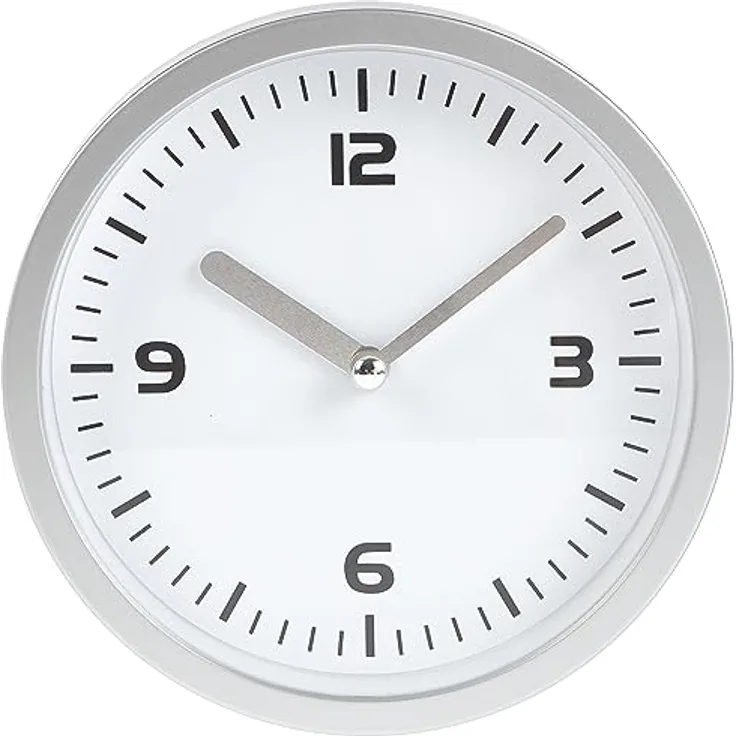 TFA Dostmann Badezimmeruhr, Quarzuhr, feuchtigkeitsabweisend, 4 große Saugnäpfe - Befestigung, weiß, 60.3012, L 163 x B 52 (94) x H 163 mm