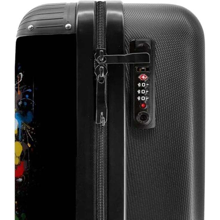 NoBoringSuitcases.com© Hartschalen-Trolley Schimpanse mit Kopfhörern und Graffiti-Spray 55x35x20cm, 4 Rollen, Handgepäck Flugzeug, bunter Druck – Bild 5