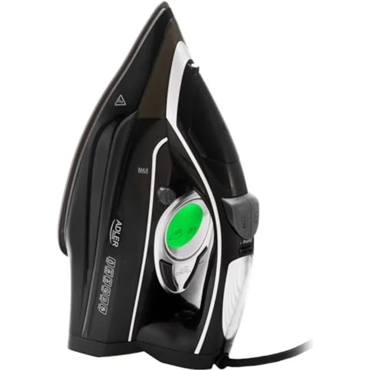 Adler Żelazko parowe AD 5054, Dampfbügeleisen mit 3000 Watt, Schwarz und Grau, 260 g/min Dampfausstoß, Keramikbeschichtung, 0,45 l Wassertank – Bild 3