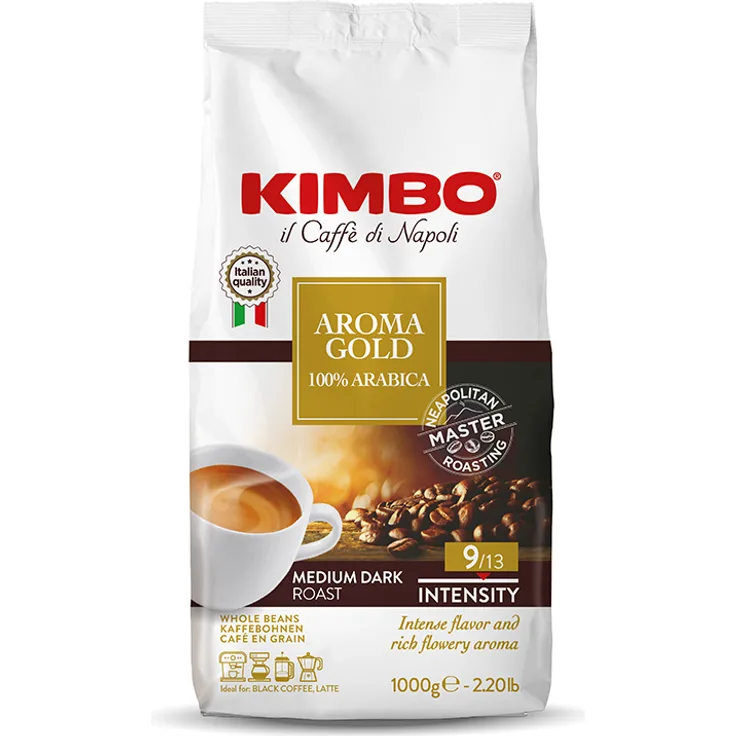 Kimbo Gold Espresso, 100% Arabica Espressobohnen, 1kg