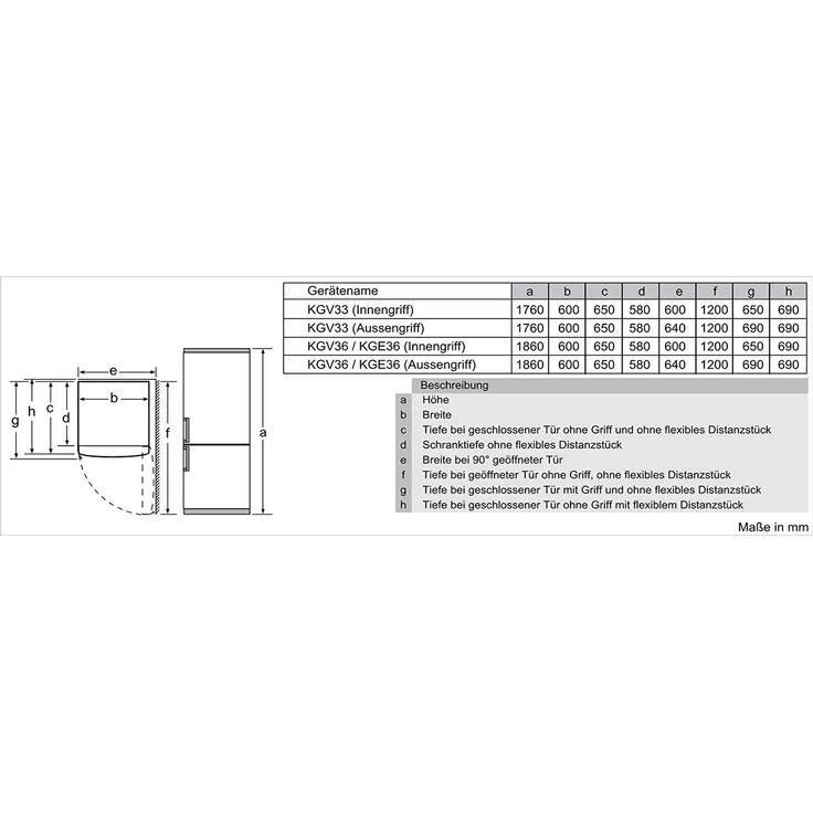 Bosch KGV33VLEA Kühl-Gefrierkombination mit Gefrierbereich unten, freistehend, silber, Schnellkühlen und -gefrieren, Breite 60 cm – Bild 4