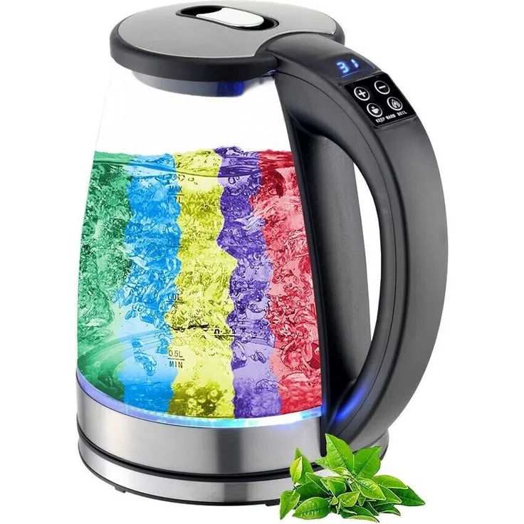 Ecosa EO-610 Wasserkocher 2200 W 1,8 L Edelstahl|Schwarz