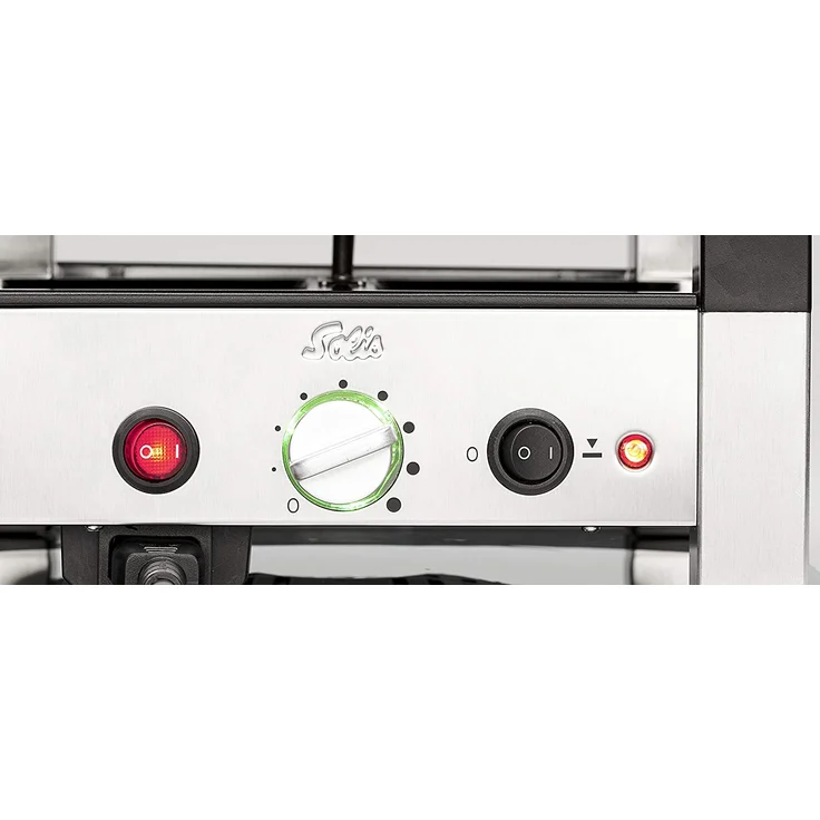 Solis Table Grill 5in1 - Raclette, Grill, Wok, Pizza-Grill, Crêpes, für 4 Personen (Raclettepfännchen, Mini-Wok, Spachtel), 900W, Grillfläche Antihaftbeschichtet, edelstahl, schwarz – Bild 6