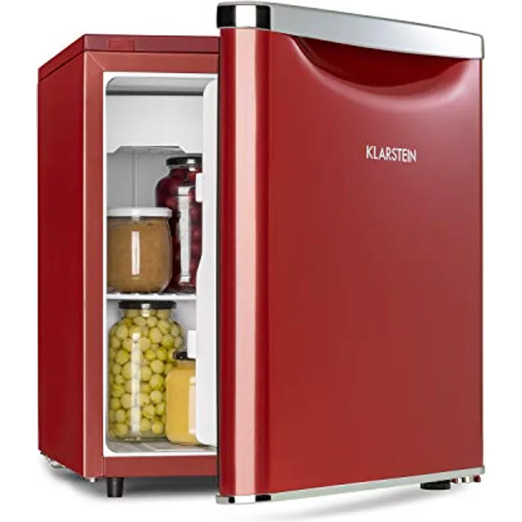 Klarstein Yummy - Kühlschrank mit Gefrierfach, leise 41 dB, 47 L, rot