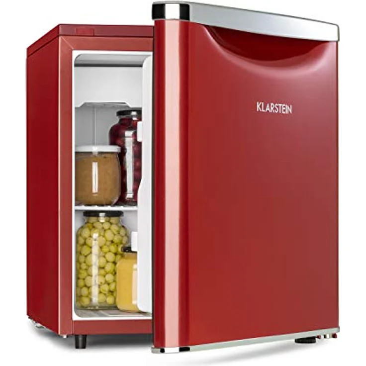 Klarstein Yummy - Kühlschrank mit Gefrierfach, leise 41 dB, 47 L, rot – Bild 1