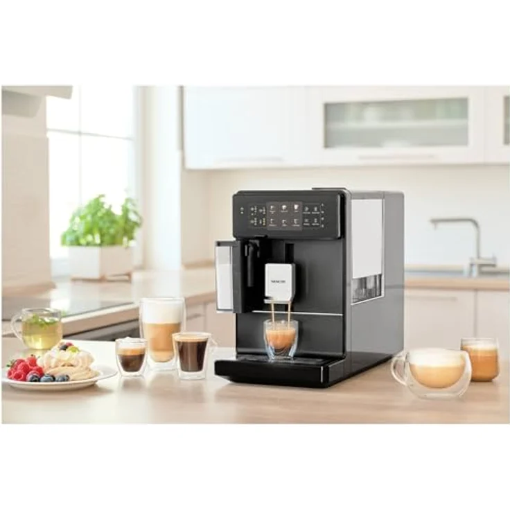 SENCOR Automatische Espresso- und Cappuccinomaschine SES 9300BK, 19 Bar, mit integriertem Mahlwerk und bunter LED-Anzeige, schwarz – Bild 5