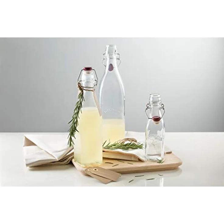 Kilner Vintage Flasche mit Bügelverschluss, glas, durchsichtig, quadratisch, 550 ml – Bild 3