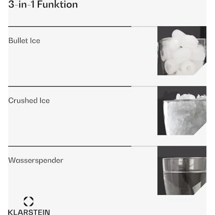 Klarstein ArcticBlend 3in1 IceMaker, Eiswürfelbereiter mit 6 L Wassertank und 20 kg Eis pro Tag – Bild 4