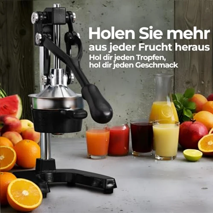 Zulay Zitruspresse - Zitronenpresse aus Metall, hochwertig, robust, manuell Large schwarz – Bild 9